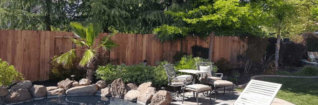 redwood fence surrounding a swimming pool in Sacramento