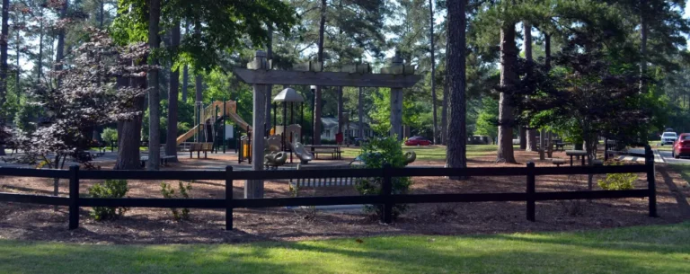 Aluminium fence for a new park in California.