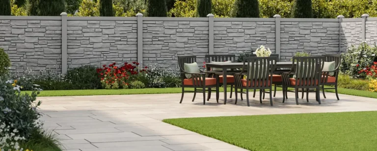Sacramento stone-look fence installation by Classic Fence Co