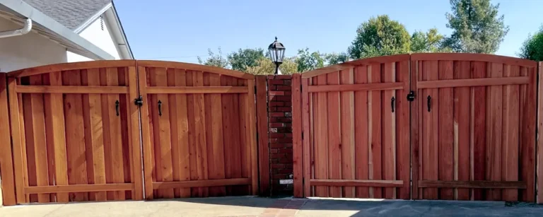 Sacramento redwood residential fence installation by Classic Fence Co