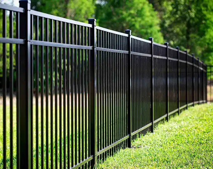 Loomis wrought iron fence installation with decorative security design